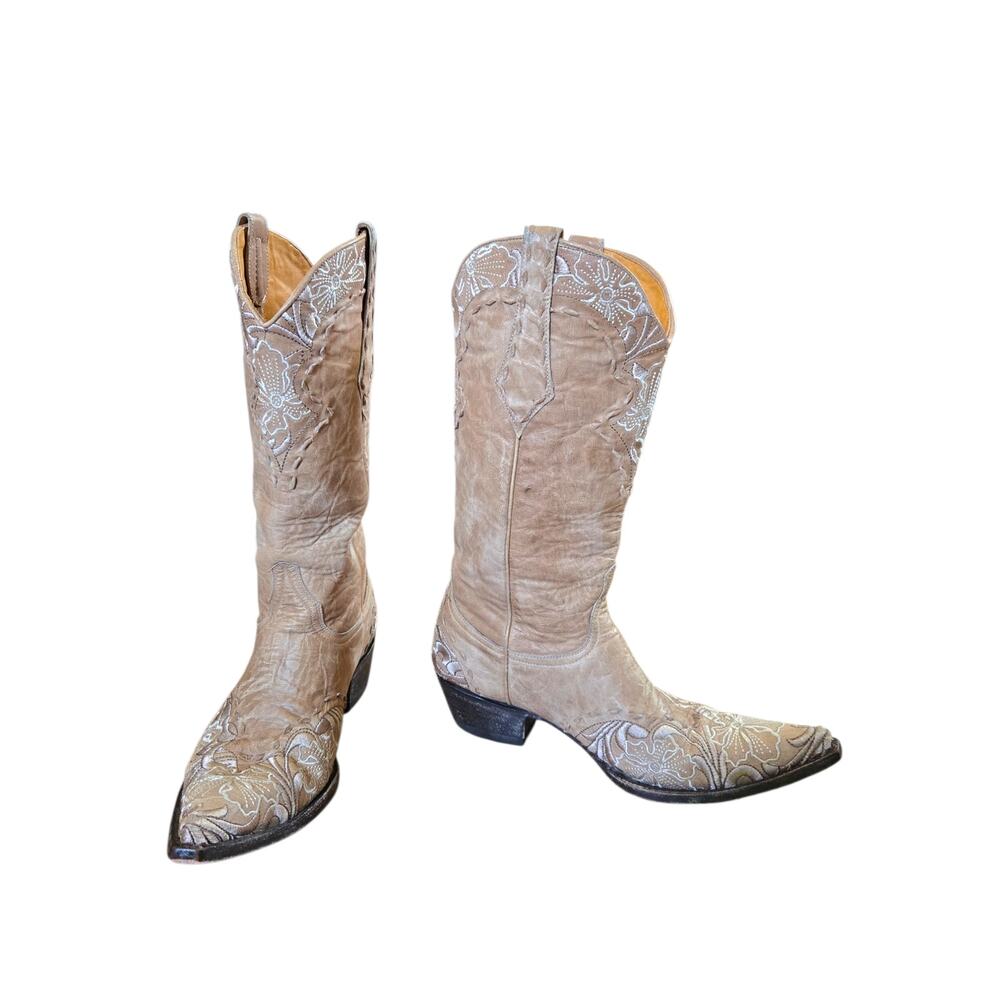 Old Gringo Erin Embroidered Western Boots Tan Leather Size 8.5